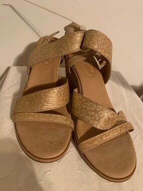 Corso Como Metallic Gold Strappy Sandals